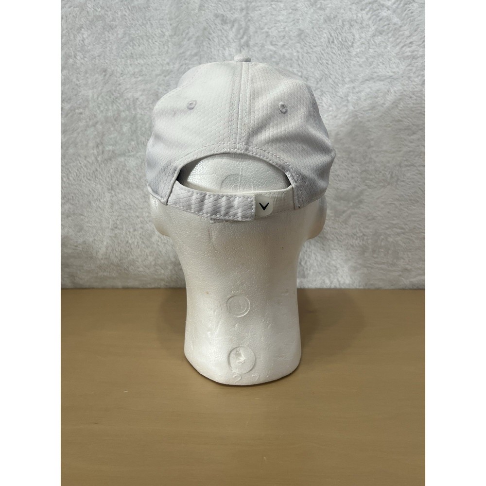 Callaway White Performance Golf Hat Adjustable Mesh Cap Black Logo