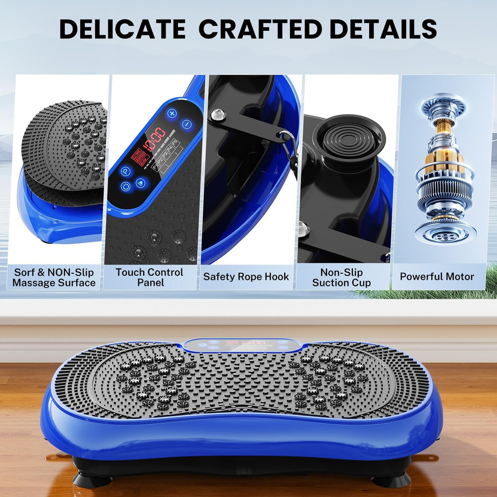 Vibration Plate Exercise Machine, Lymphatic Drainage Machine for Weight Loss, 10