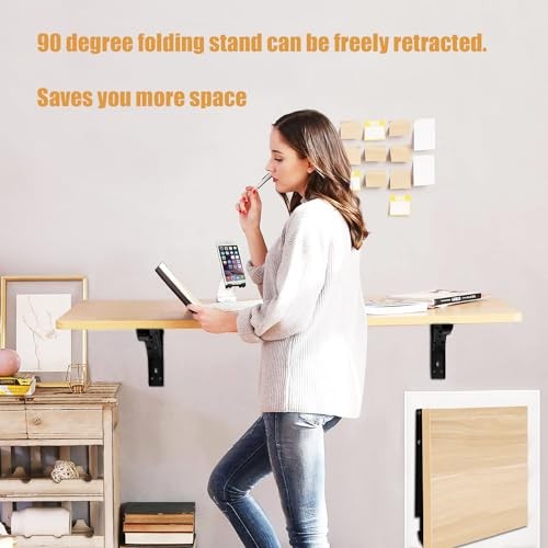 Wall Table Fold Down Hinge,90 Degree Self-Locking Folding Hinge,Save Space