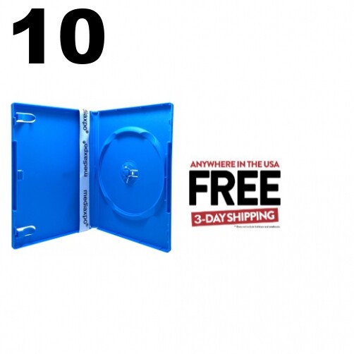 10 STANDARD Solid Blue Color Single DVD Cases ** 1-3 DAY
