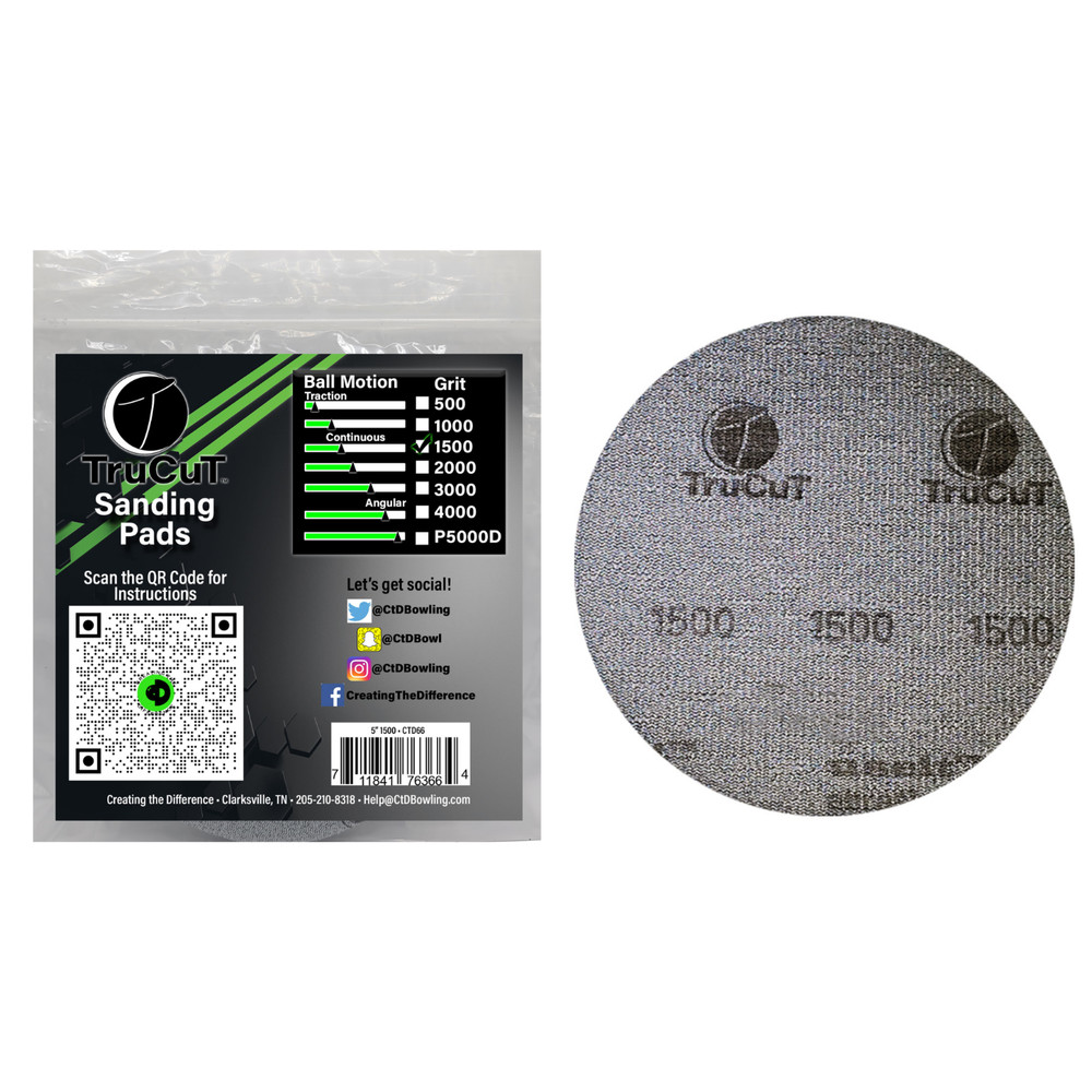 TruCut Sanding Pads | 1500 Grit | Bowling Ball Sanding Pads | 5"