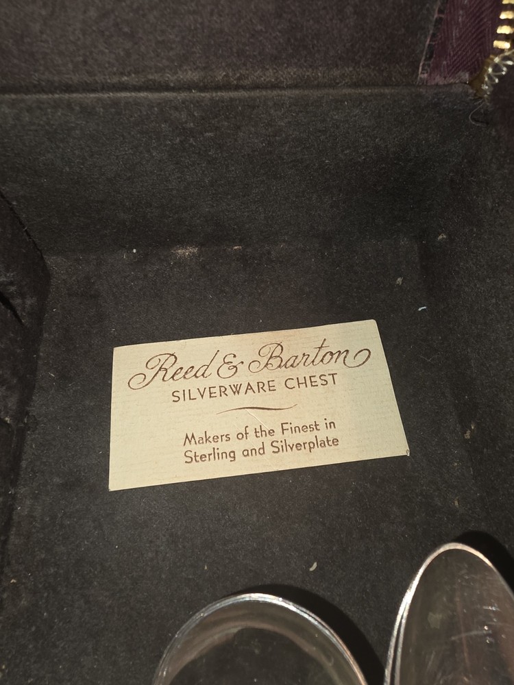 “1847 Rogers Bros Silverplate Flatware (85 pcs) + Reed & Barton Pacific Cloth