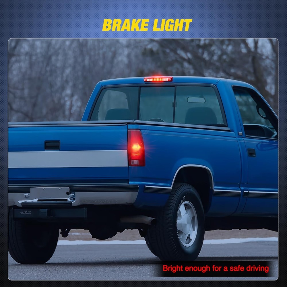 High Mount 3rd Brake Light Tail Light Red Lens with Reverse Cargo Stop Light