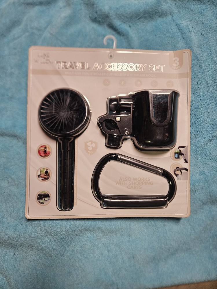 Travel Stroller   Accessory 3 Piece Set Fan Stroller Cup, Stroller Hook