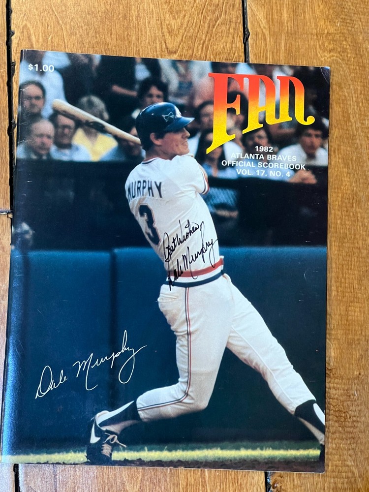 1982 Atlanta Braves Program Scorebook Signed Auto Dale Murphy JSA LOA