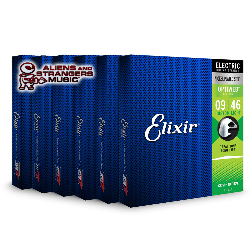 6 Sets! Elixir OPTIWEB Nickel Electric — 19027 Custom Light .009-.046