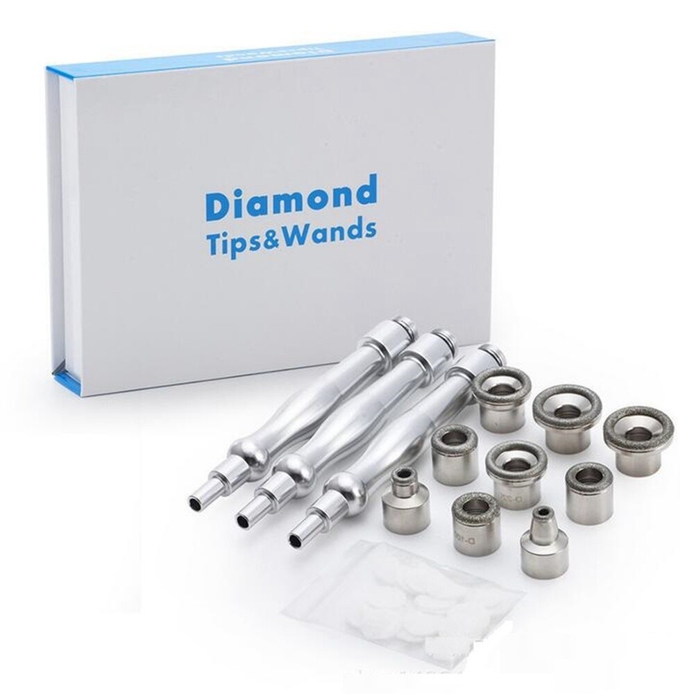 9 Tips 3 Wands Diamond Microdermabrasion Tips Diamond Wands Cotton Filter Tools
