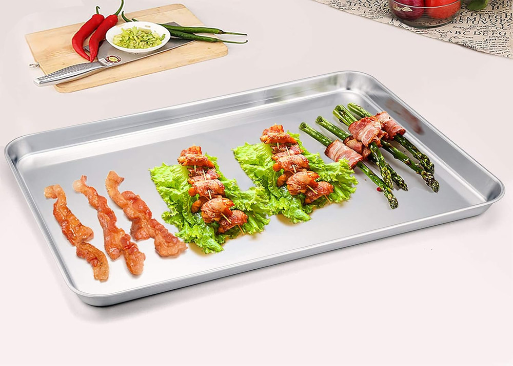 Baking Sheet, 20’’×14’’×1’’, Cookie Sheet Half Sheet Baking Pans Stainless St...
