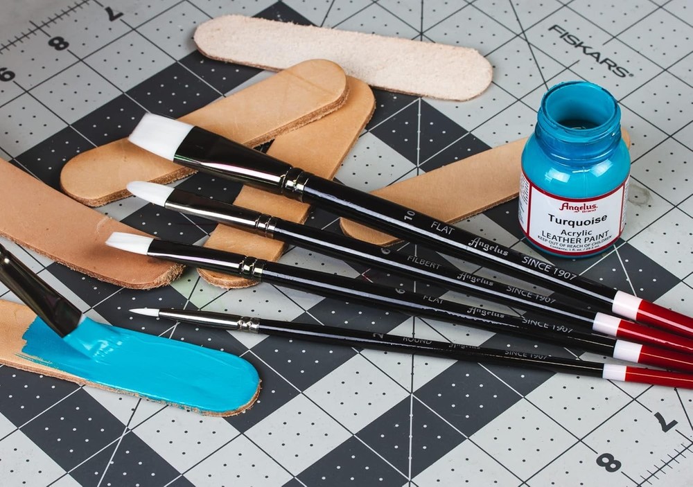 Angelus Paint Brush Set Round Flat Angular Artist Small, Original Version