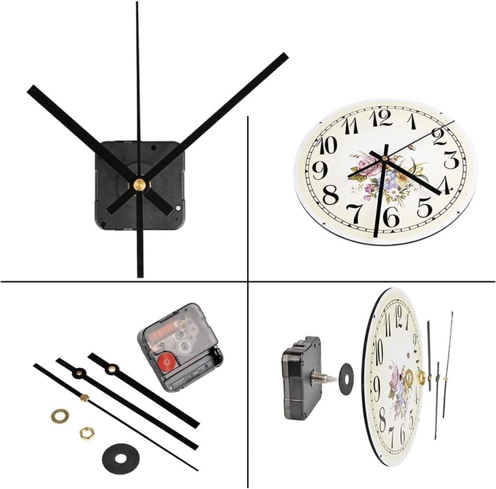 3Pcs Black Clock Hands Repair Kit Wall Clocks Quartz Movement Small,