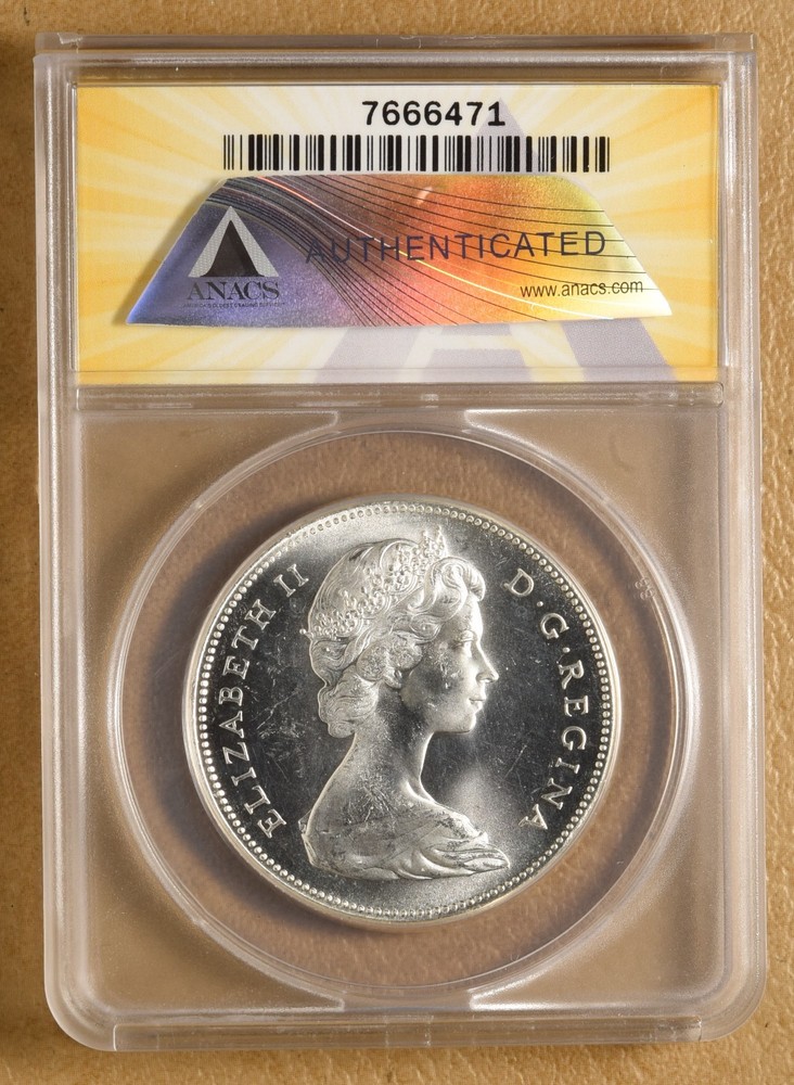 1967 Canada Silver Dollar ANACS MS64