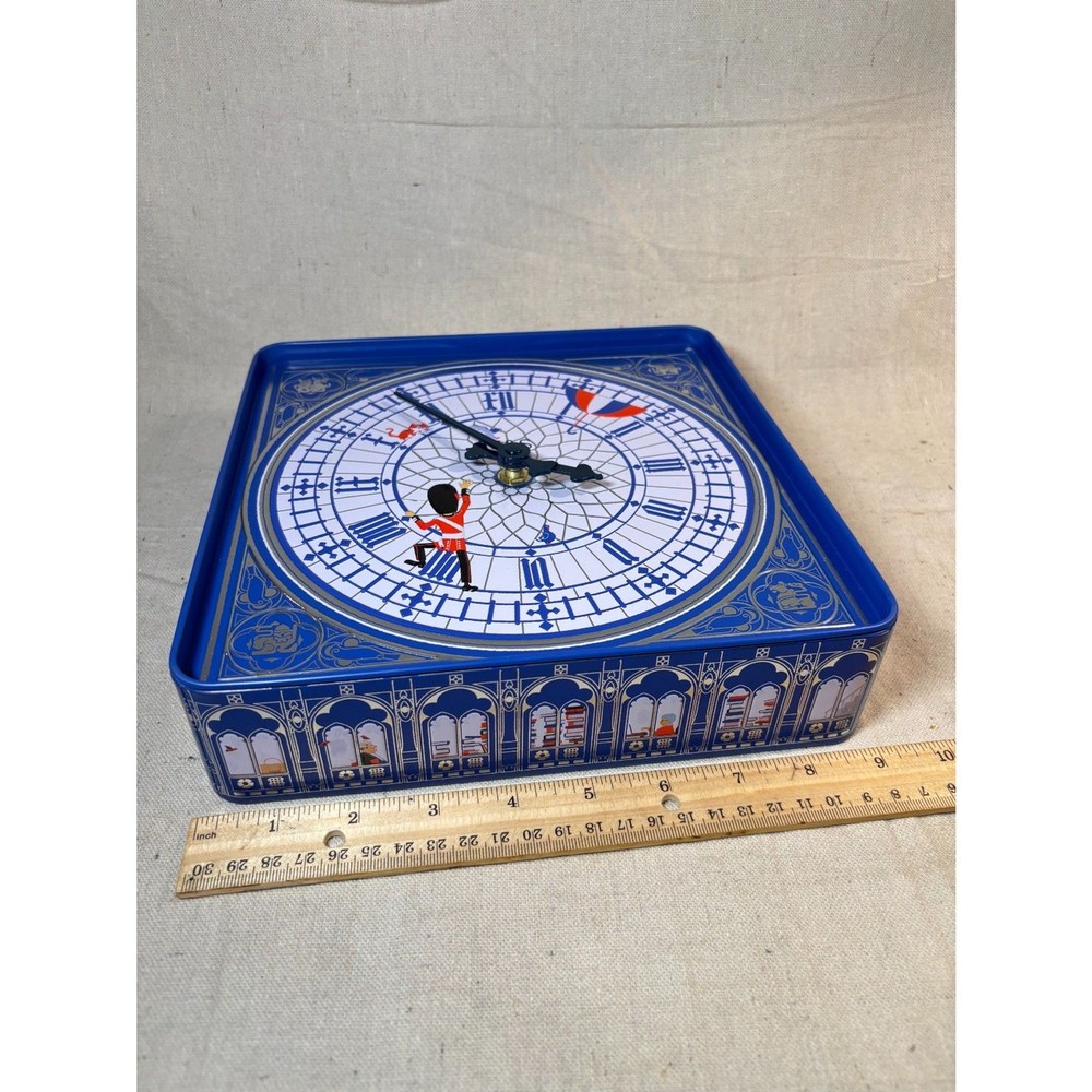 M&S Cookie Tin Clock Big Ben With British Royal Guardsman Works