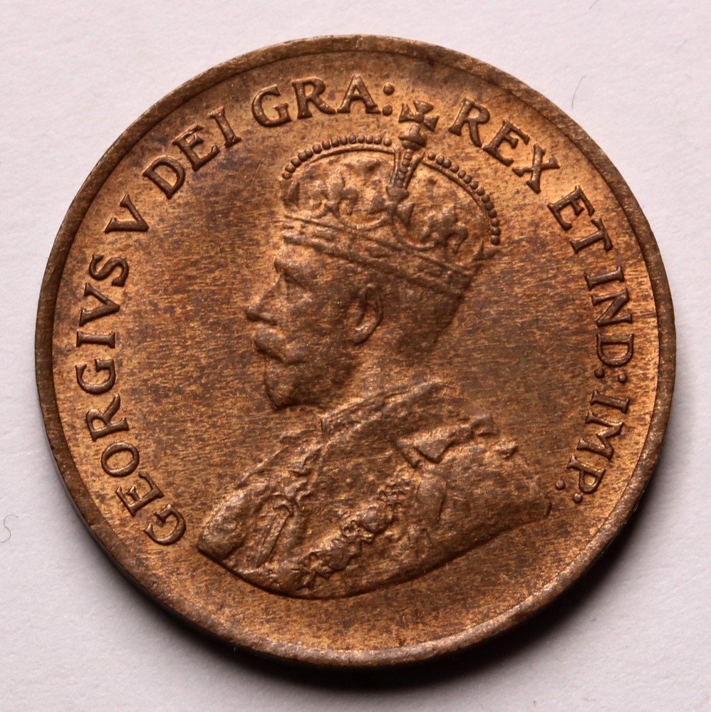 1928 Canada 1 Cent Coin  George V KM# 28