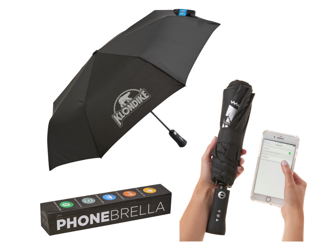 Phonebrella Folding Umbrella with Bluetooth Handle New in Box