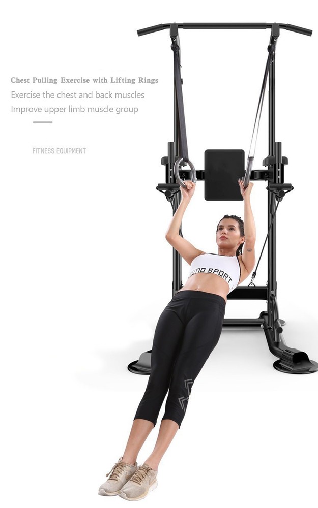 Pull-Up Bars & Squat Bar Power Tower Dip Stands Strength Training for Home &Gym