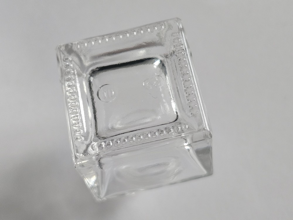 Glass Cube x3 Empty Small Perfume Potion Holder Jar With Hanging Tie Lace String