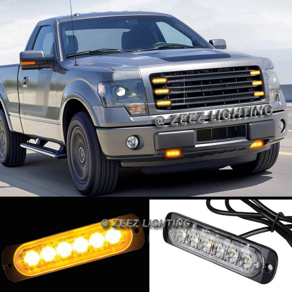 1X 6 LED Amber/Yellow Emergency Hazard Warning Strobe Beacon Caution Light Bar91