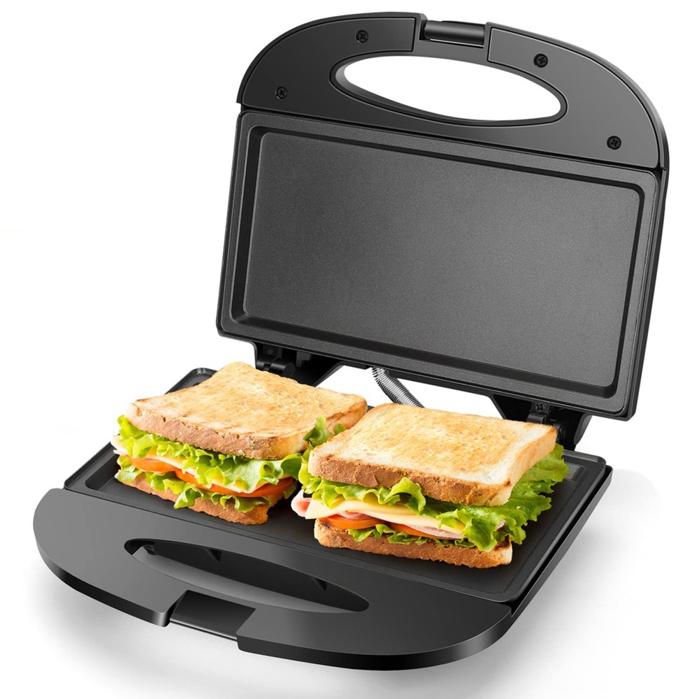 Compact Electric Sandwich Maker with Non-Stick Surface for Eggs and Meat