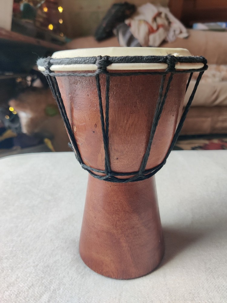 Vintage Djembe Drum 8" x 5.5" Hand Percussion
