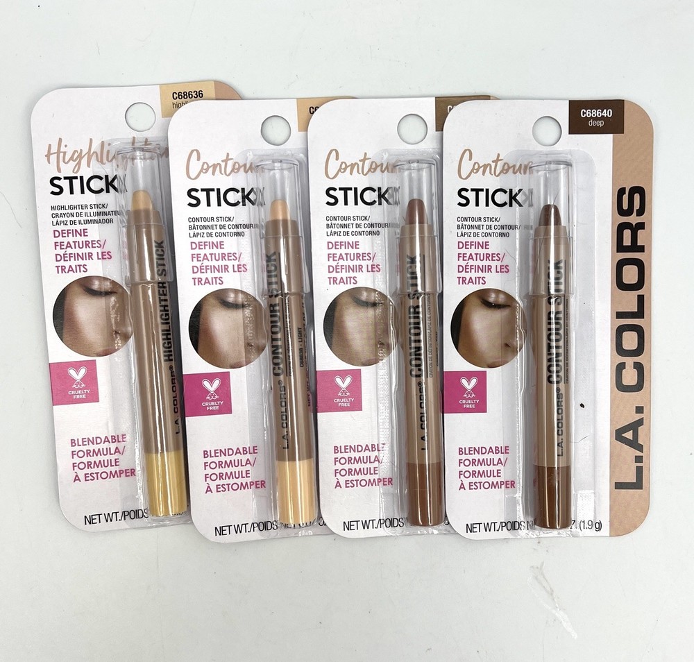 4 sticks LA COLORS CONTOUR STICK Deep & Tan & Light & Highlighter