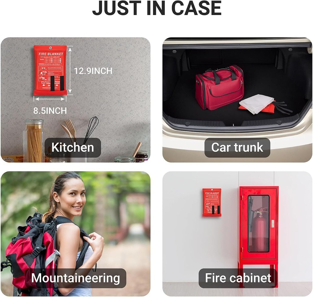 2024 Emergency Fire Blanket, Extinguisher 1 Pack, White
