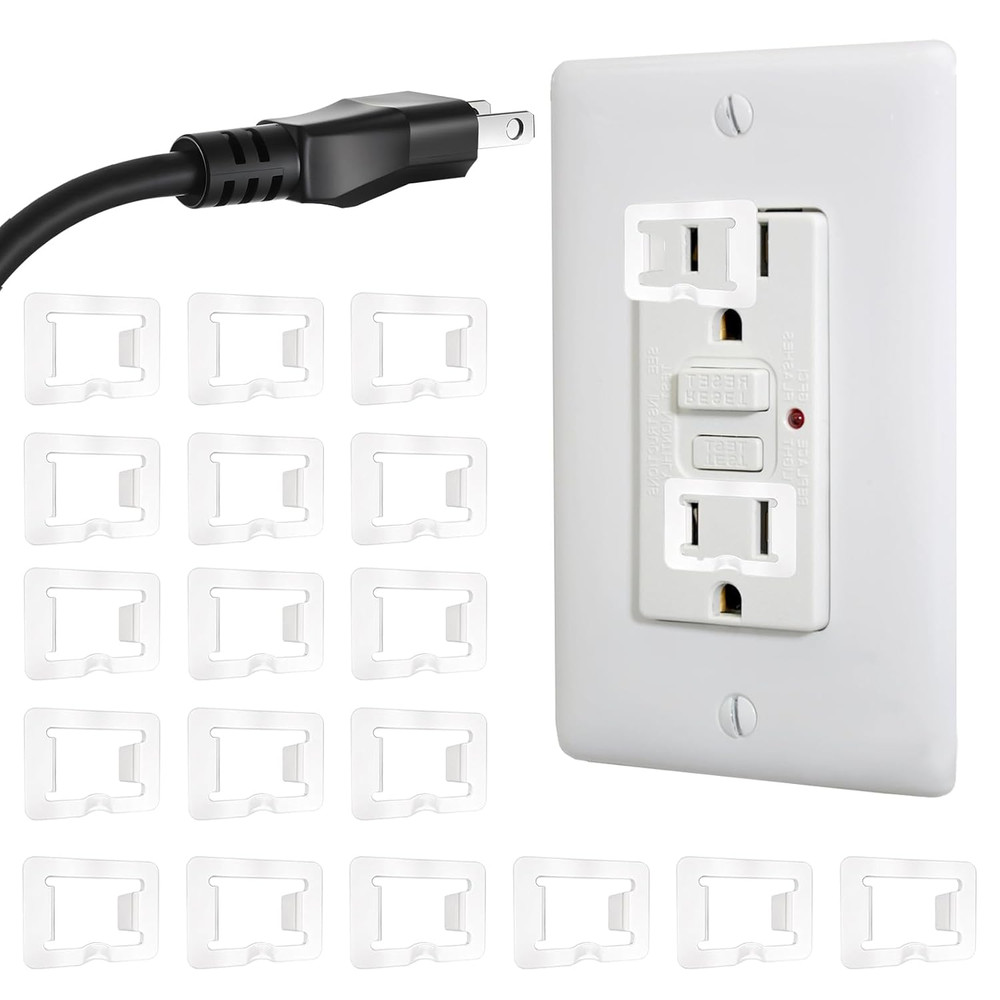 20 Pcs 2 Prong Loose Outlet Plug Fix, Plastic Socket Outlet Tightener Insert Snu