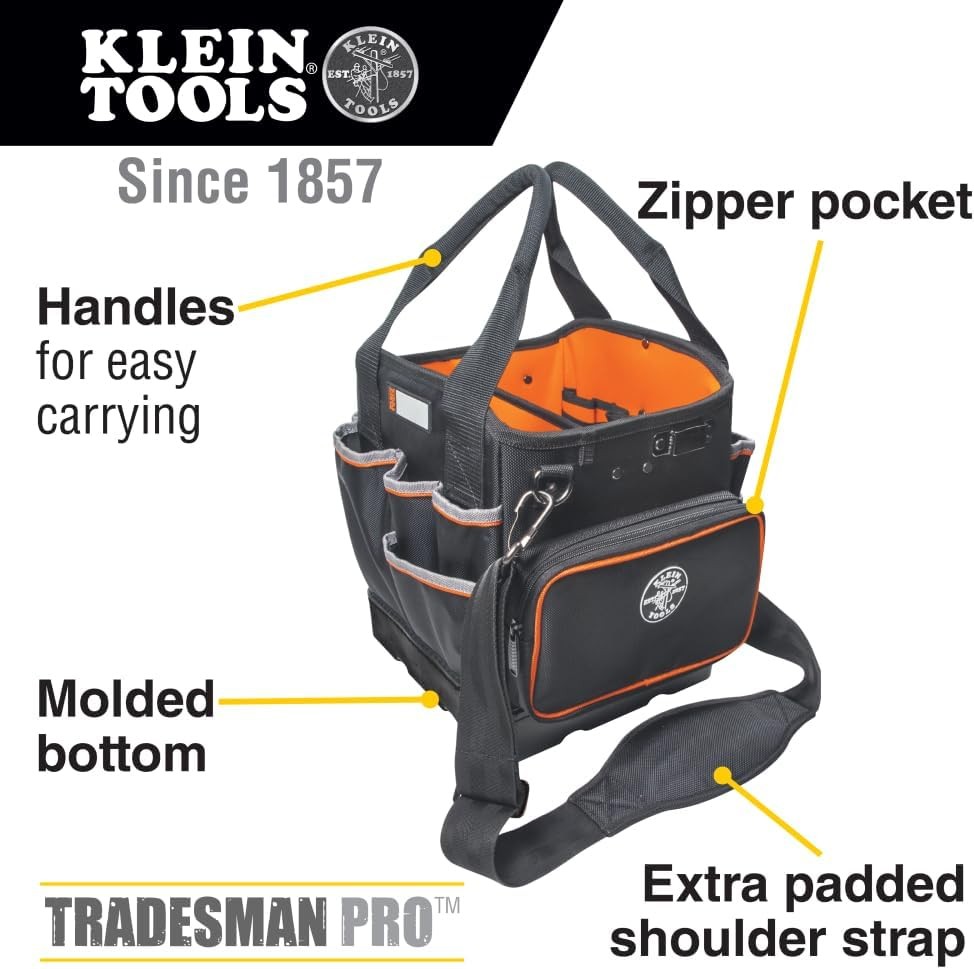 14 Tool Bag with Shoulder Strap Has 40 Pockets for Tool Storage