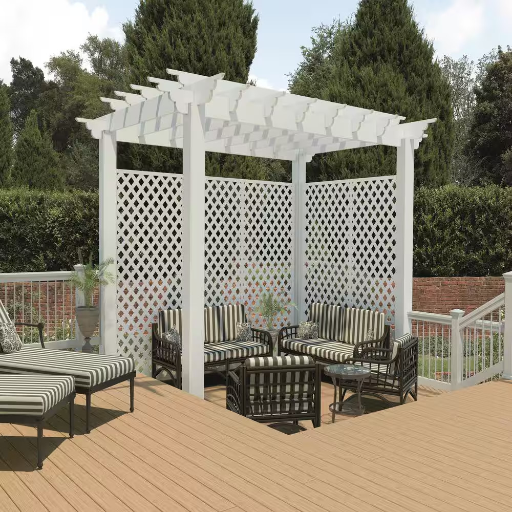 8 Ft. White Vinyl Lattice Divider
