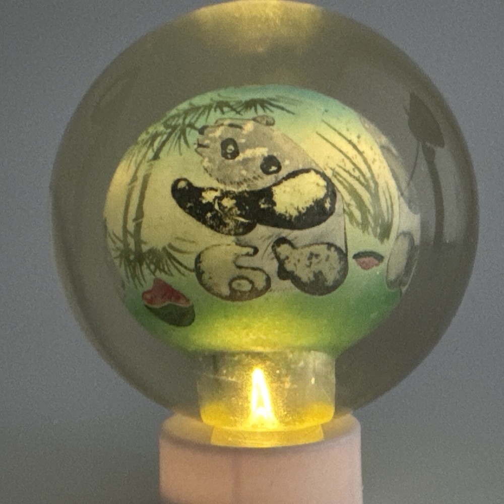 Chinese Hand painted Inside Reverse Art Panda Glass Globe