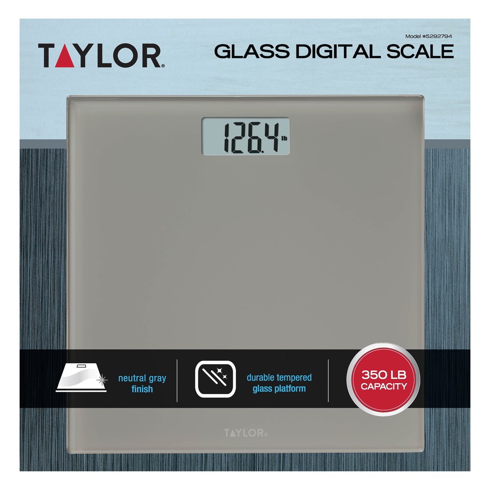 DIGITAL BATHROOM SCALE Glass Battery Powered 350 Lb Capacity