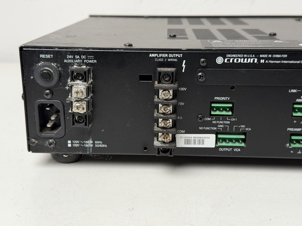 Untested - Crown Audio 1160MA 4 Input Amplifier