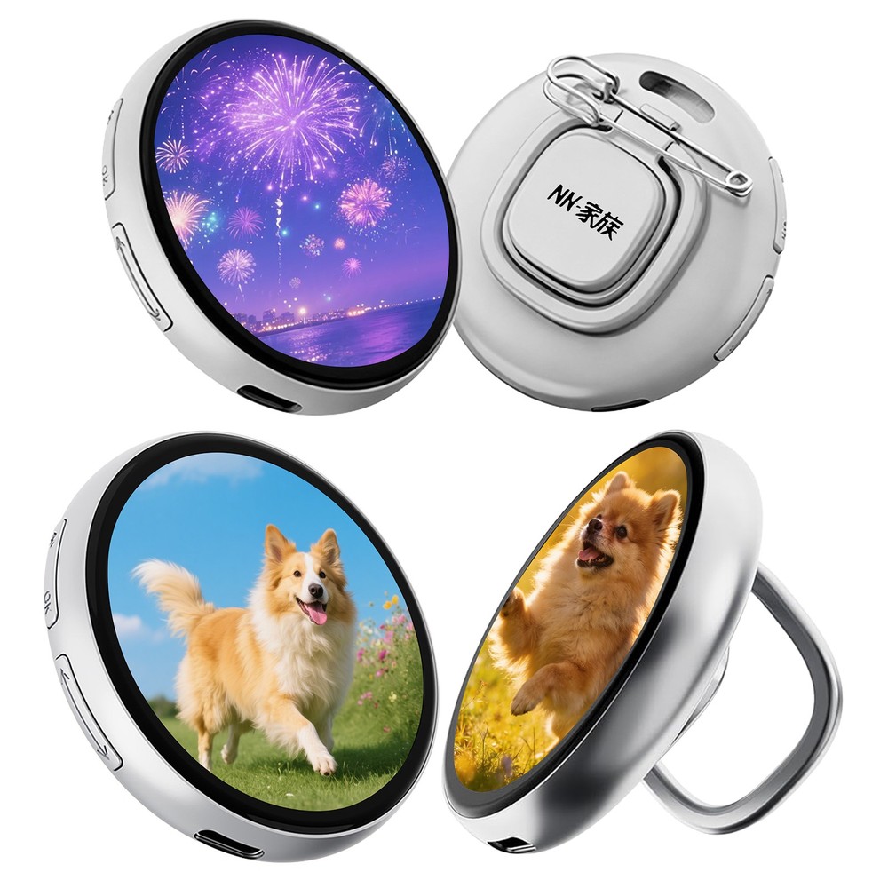 BT Connection Peripheral Badges 1.85-In IPS Dynamic Smart Display Screen Tag Pin