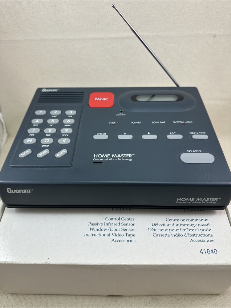 Quorum Home Master HM-100 Security System with remote , cassette ,  AC adapter