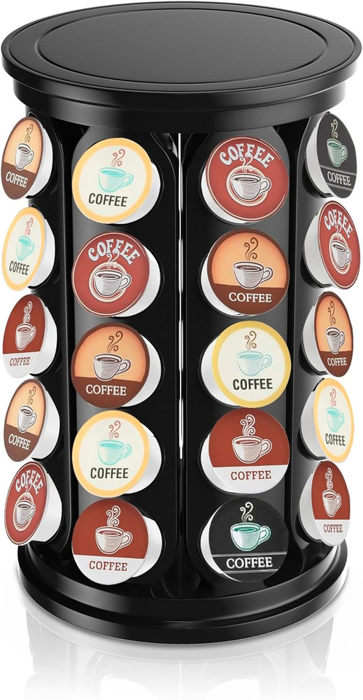K Cup Holder, Coffee Pod Carousel Organizer K Cup Stand, Compatible with 40 Keur