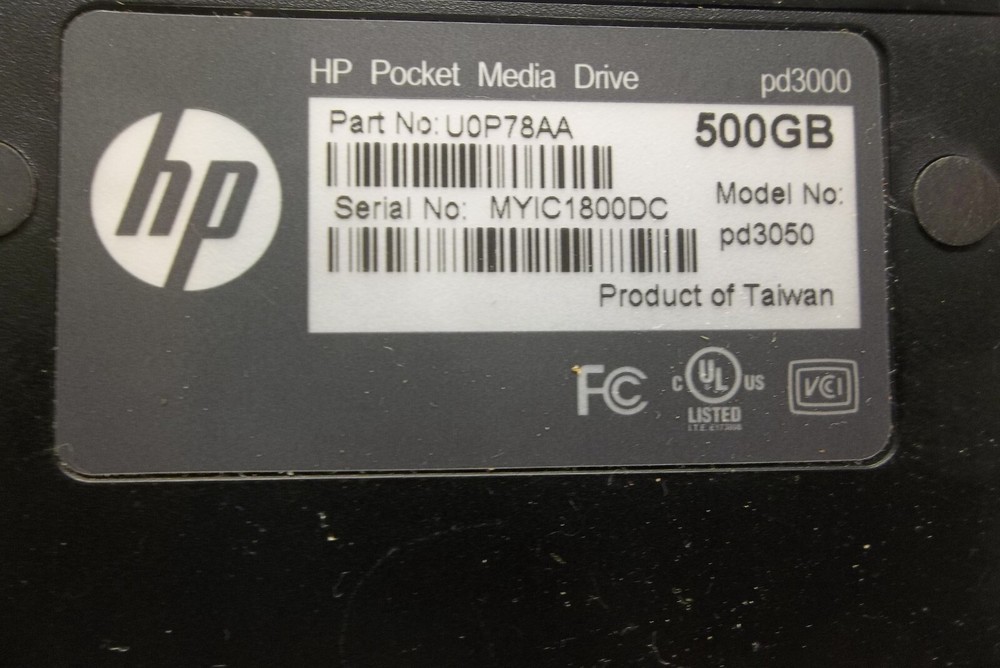 HP PD3000 500GB Pocket Media Drive with case