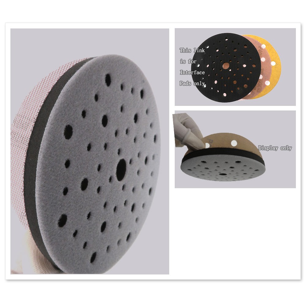 6 Inch 53 Hole Soft Foam Cushion Sponge Interface Buffer Pad For Sanding Pads