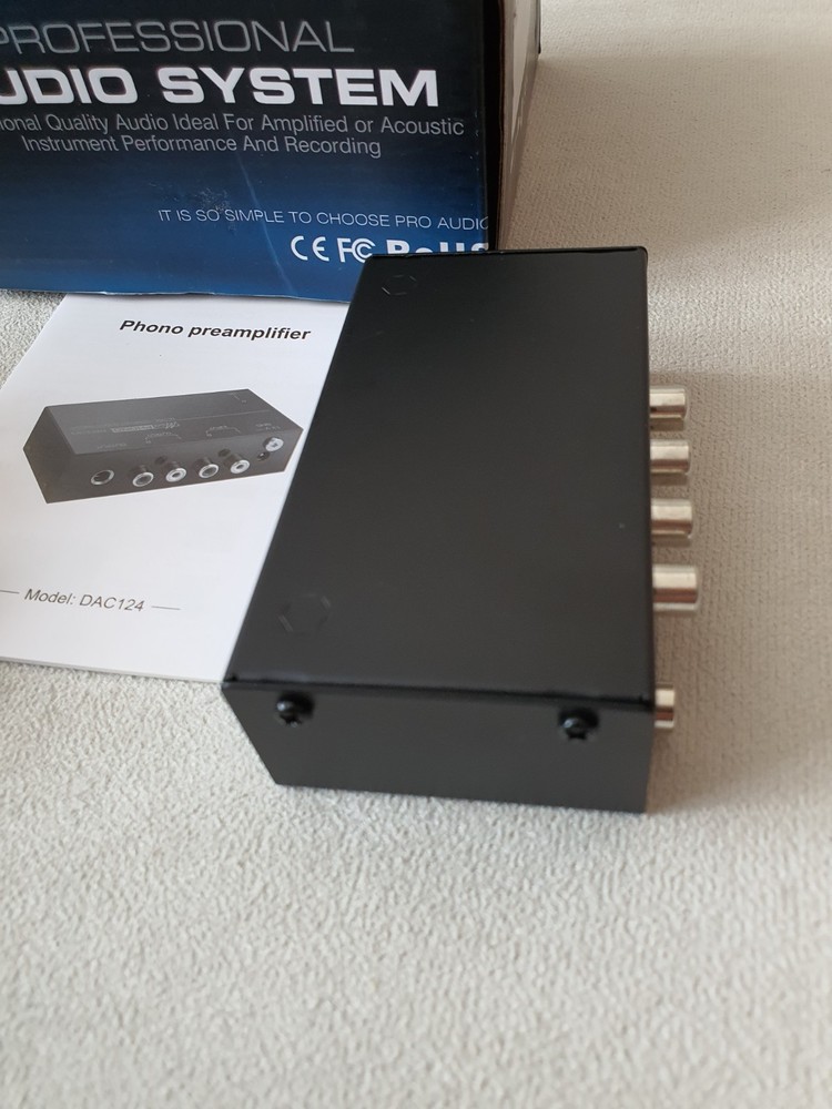 LiNKFOR Phono Preamplifier PP400 + Power Adapter RCA Input Output for Turntable