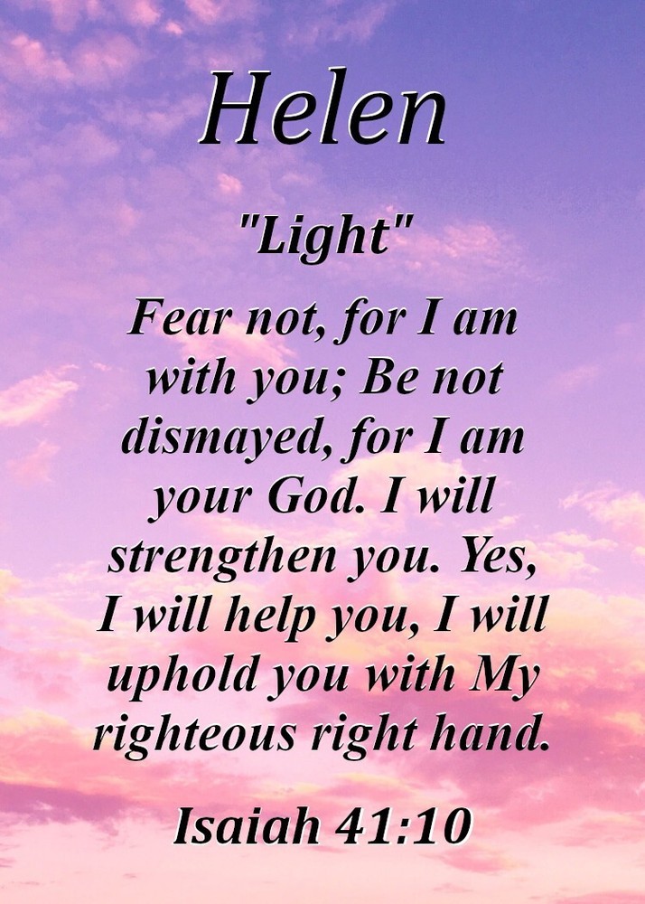 Helen "Light" Keepsake Name Meaning Card with Bible Verse
