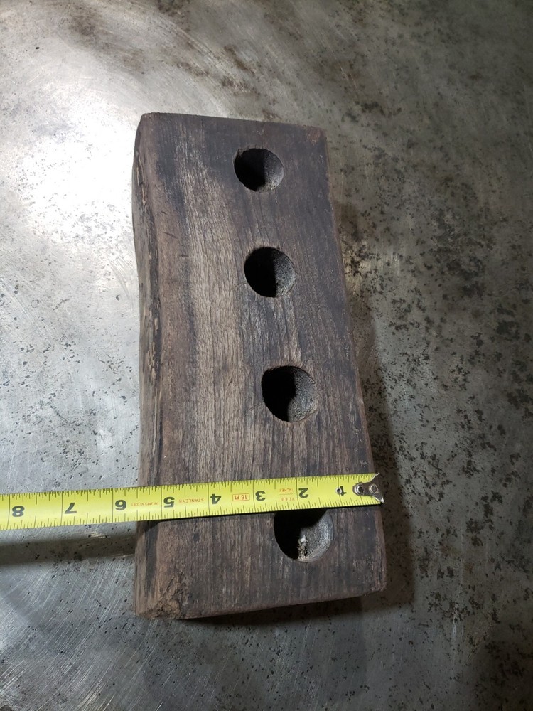 Walnut Live Edge thick Wood Block Rustic Planter Old Primitive