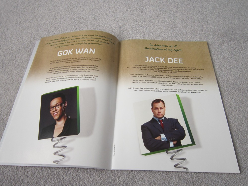 Channel 4's Comedy Gala ,O2 Arena programme,2010 + ticket stubs