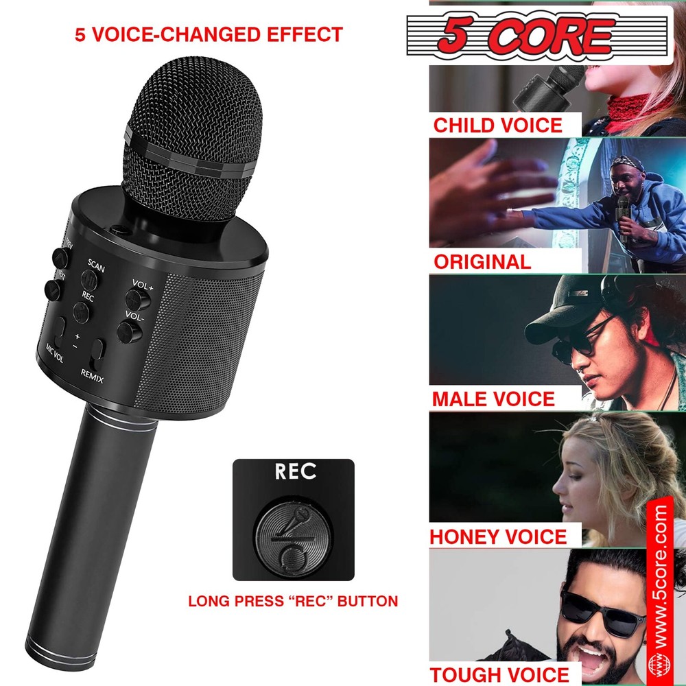 5Core Wireless Karaoke Microphone Bluetooth Mic Portable Handheld Microfonos