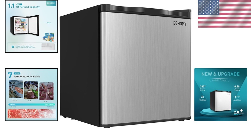 Mini Freezer for Home - Energy Efficient, Reversible Door