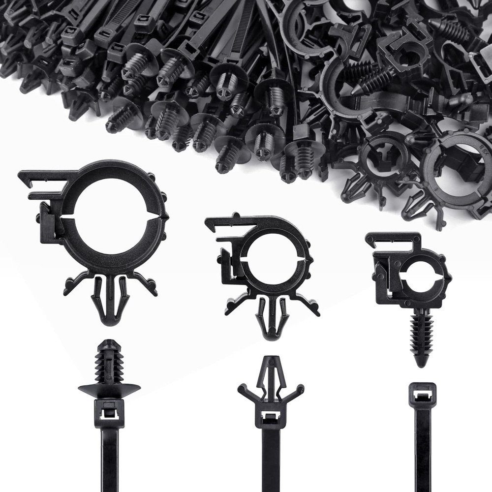 150Pcs Nylon Universal Cable Tie Buckle, Push Mount Cable Zip Tie with Car Wire