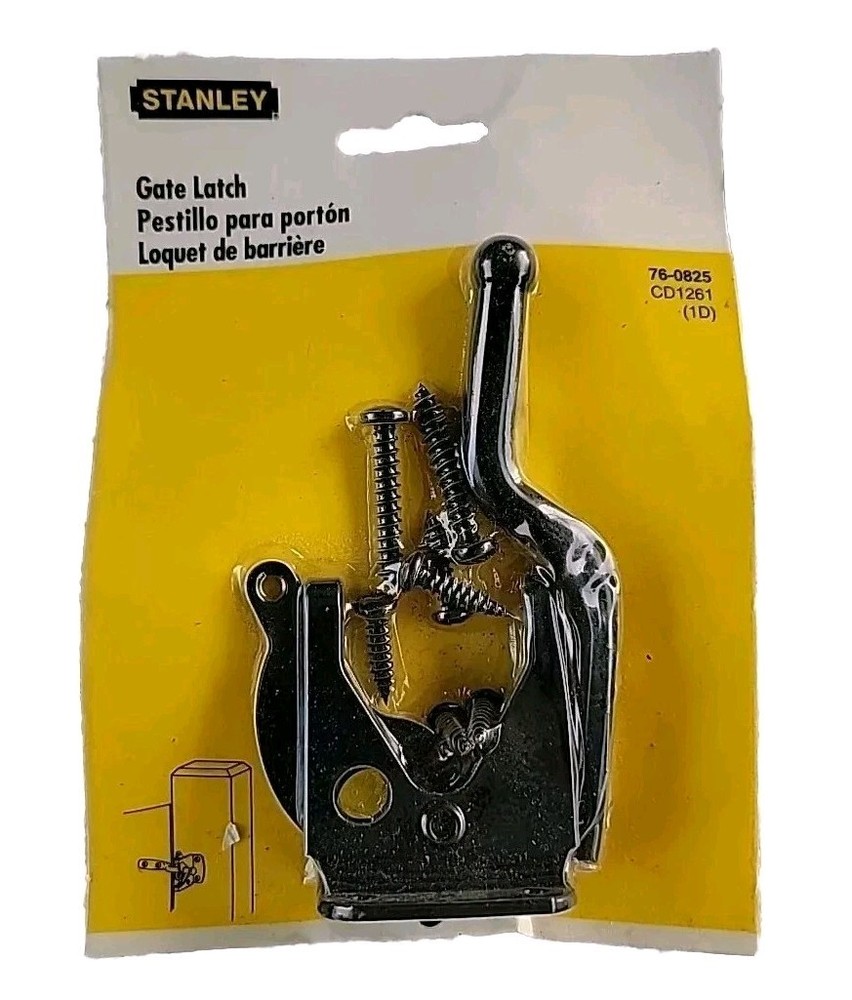 Stanley Self-Locking Gate Latch  76-0825 / CD1261 (1D) Black