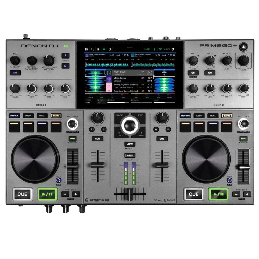 Denon PRIME GO+ Portable Battery Powered Standalone DJ Controller w Silver Case