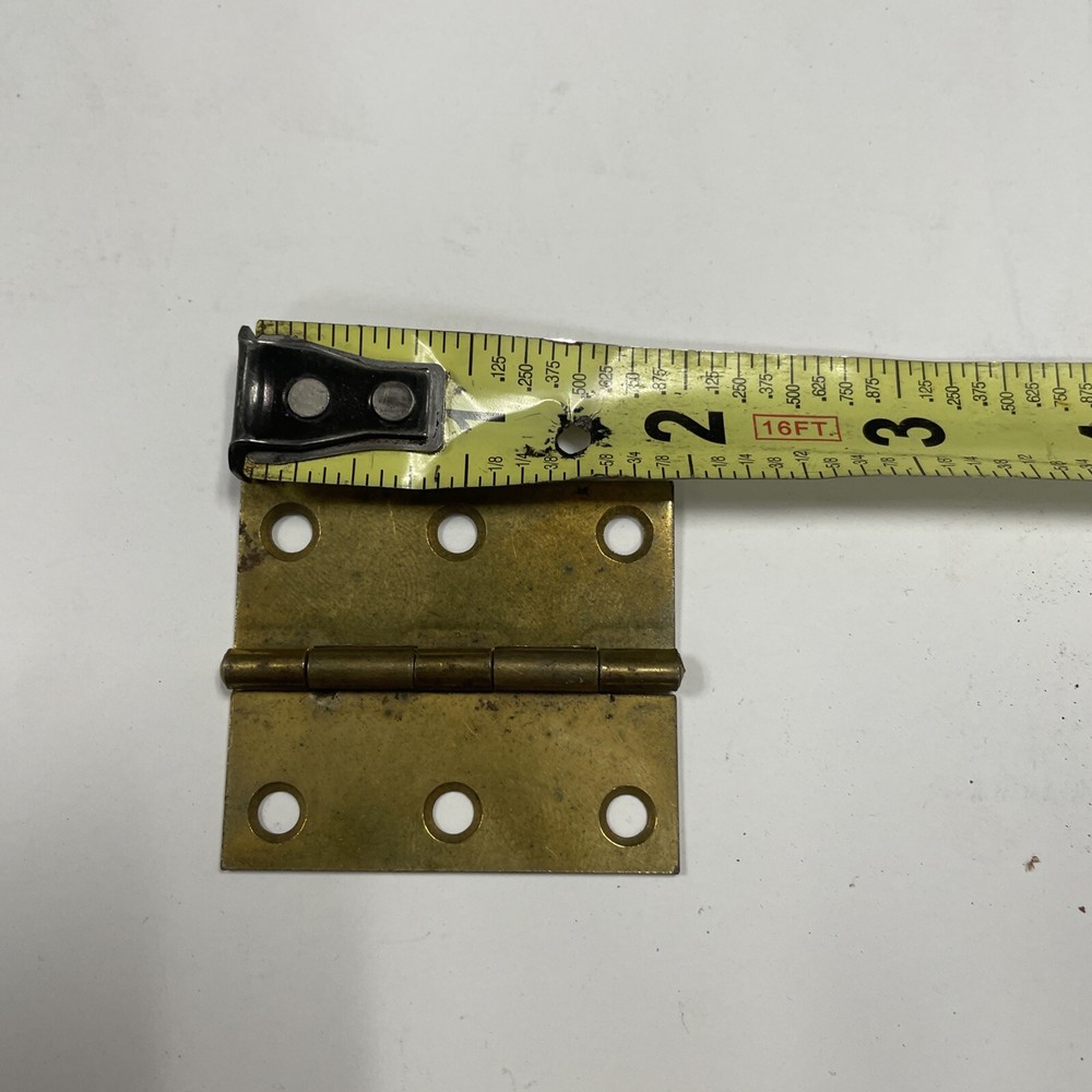 2 Vintage Brass Hinges Rusty