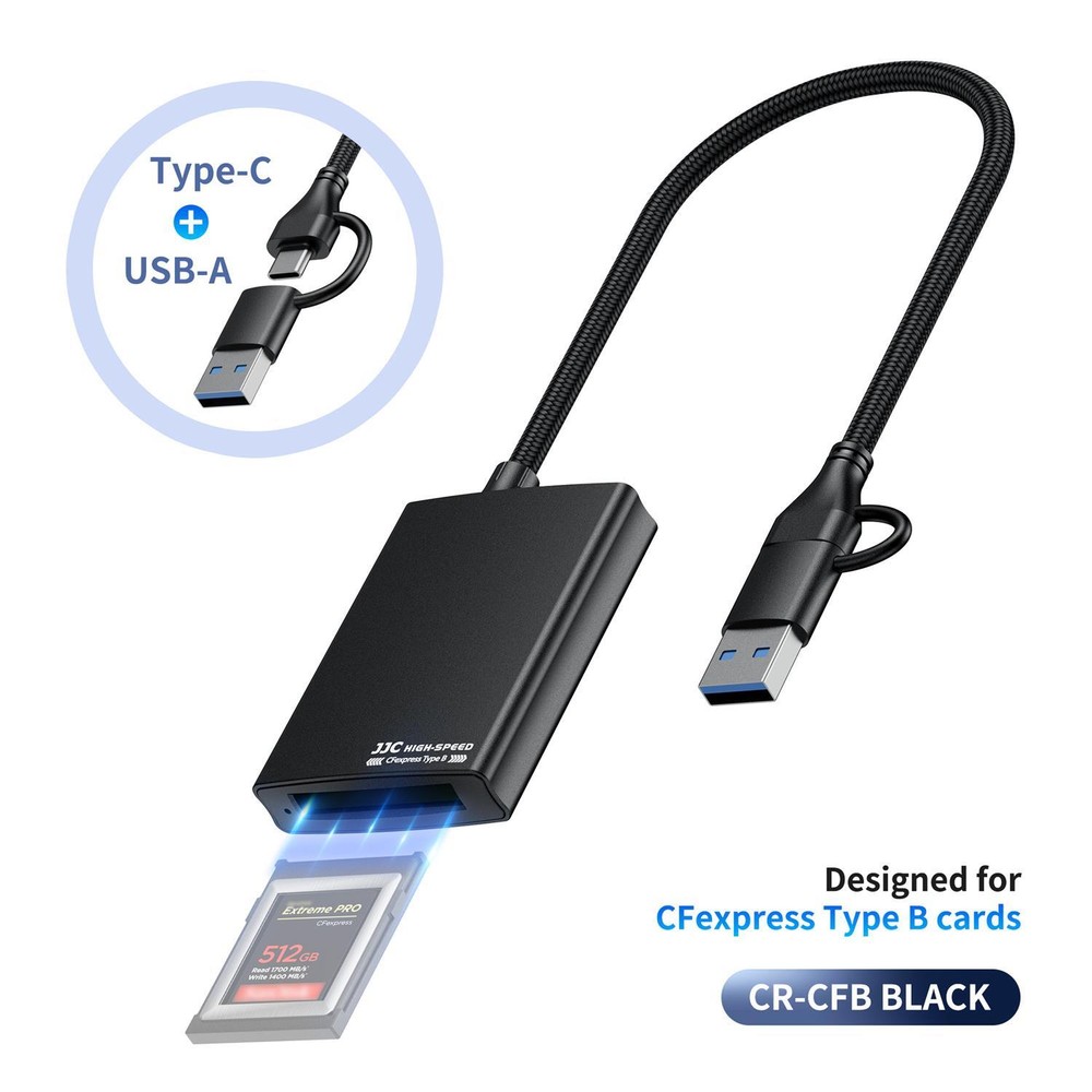 JJC CFexpress Type B Card Reader USB 3.2/ Type-C 10Gbps for iPhone Windows Linux