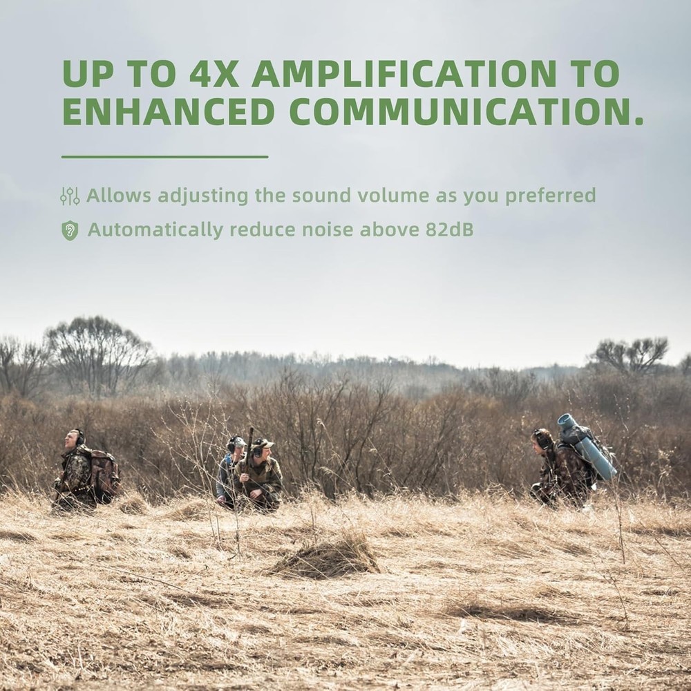 Electronic Ear Protection for Shooting with 4X Sound Amplification, Gun Range...