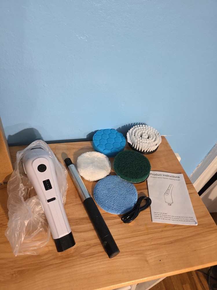 Electric New Spin Scrubber White Short Brush