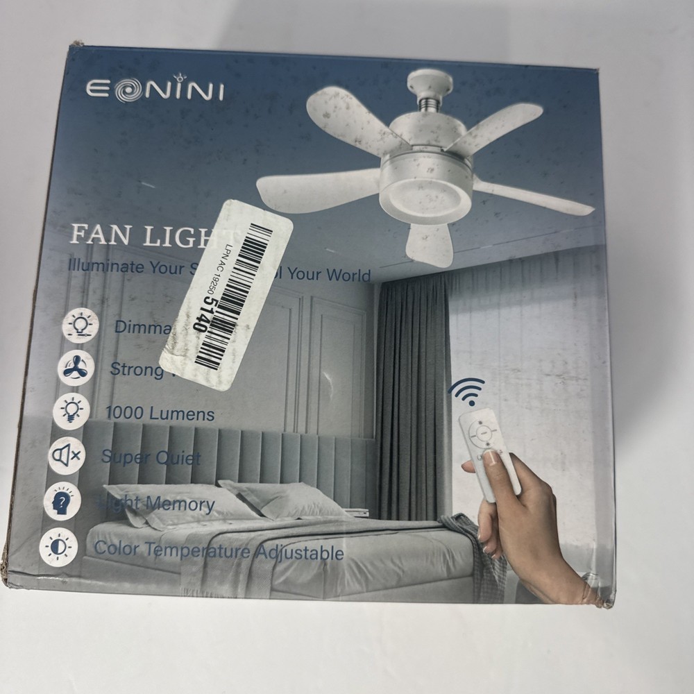 Eonini fan light Add a ceiling fan anywhere (open box return) TESTED 100%.